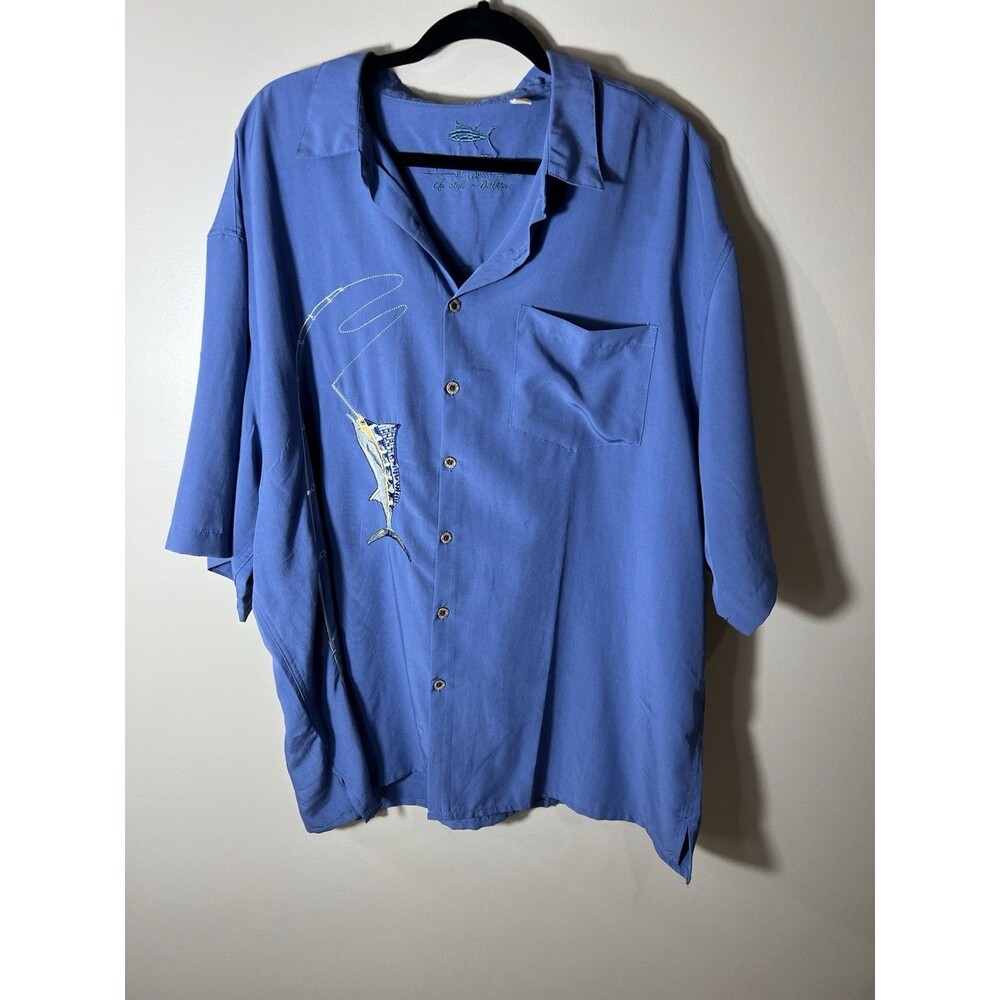 Spicy Tuna Fishing Shirt Mens 3XL Blue  Embroidered Marlin Summer Lightweight